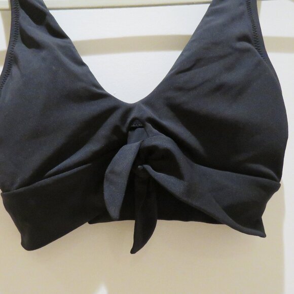 ROBIN PICCONE Ava Knot Bikini Top in Black Minimalist Stretch Preppy - Size XS - Picture 4 of 14